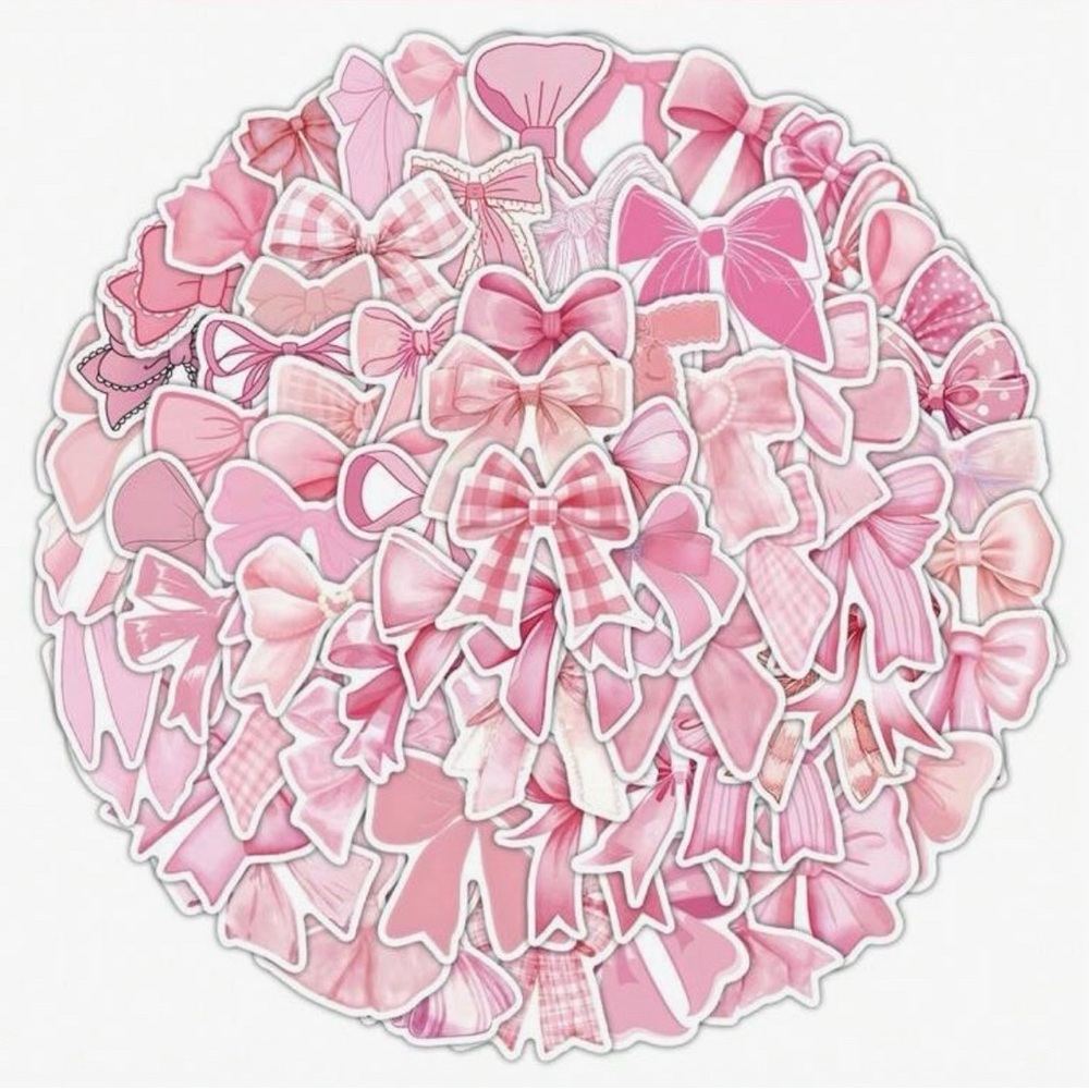 103 Pink Bow Sticker Set